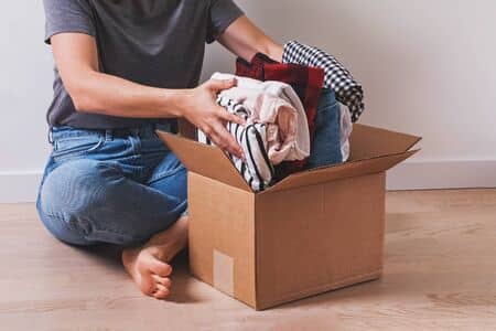 What should I do with my clothes during a move?